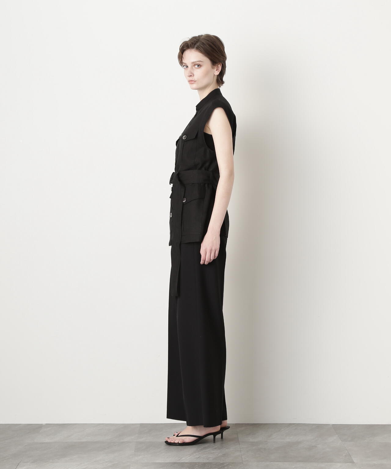 【GISELe 8月号掲載商品】Belted Sleeveless Jacket