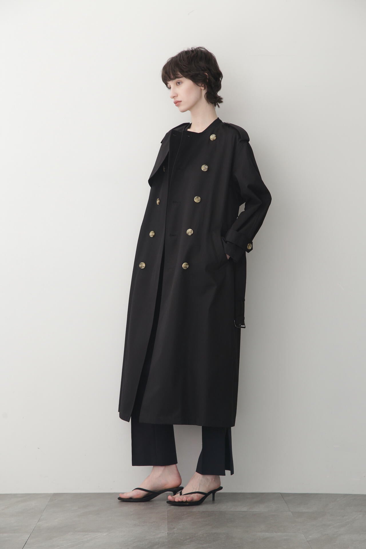 No Collar Trench Coat