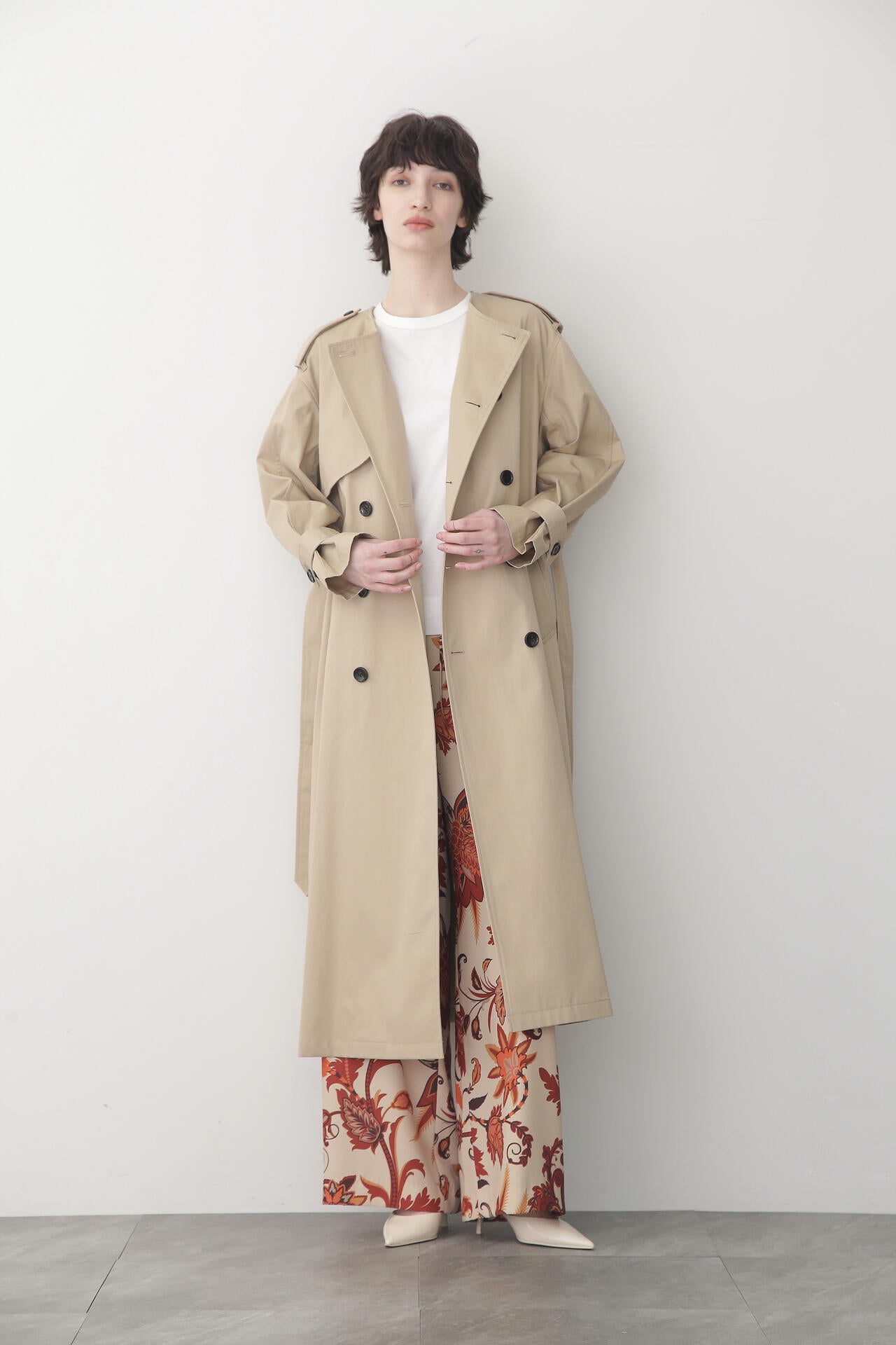 No Collar Trench Coat