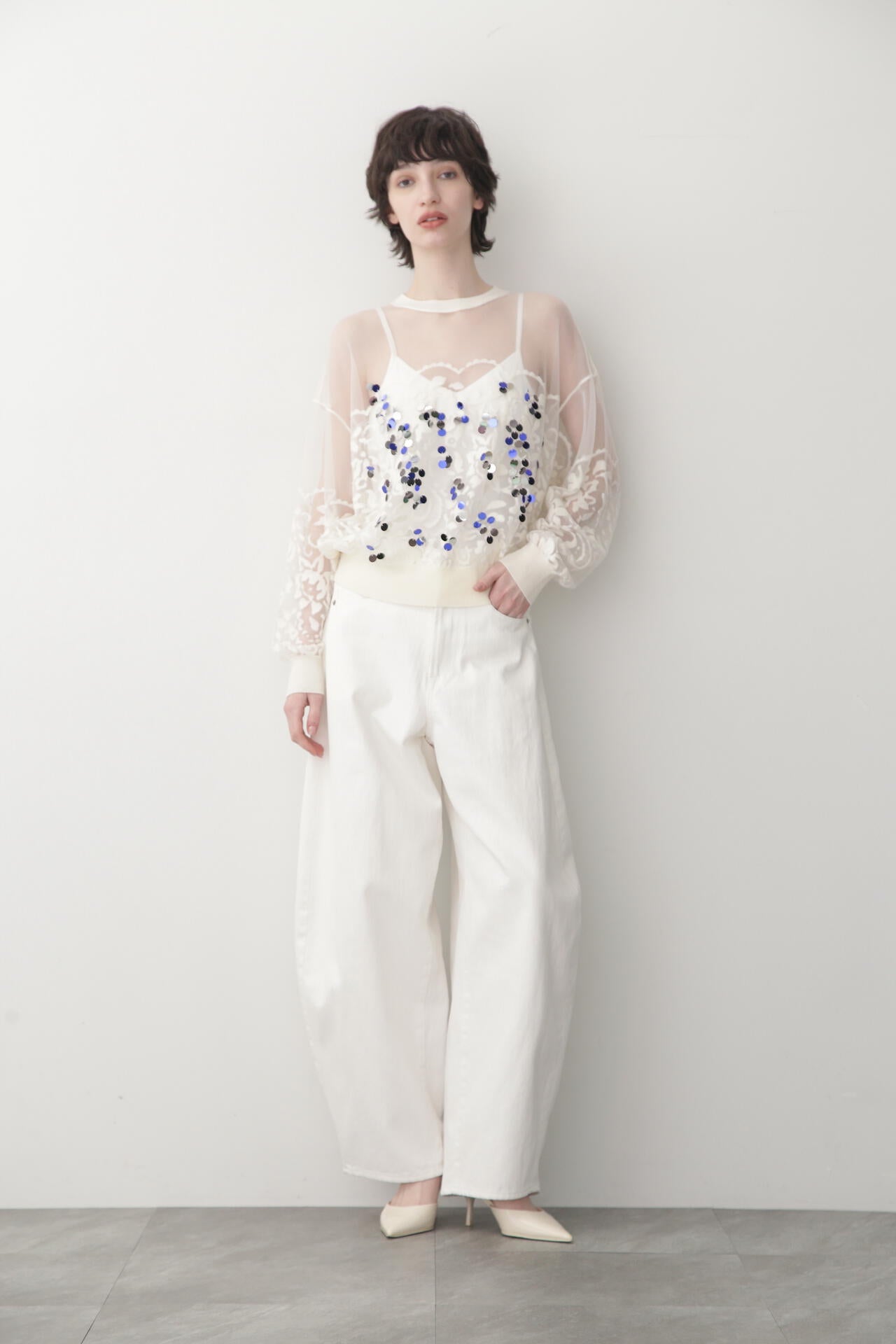 Rainbow Sequins Knit Pullover