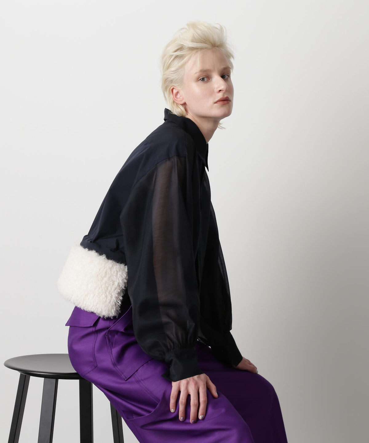 Fur Trim Combination Blouse