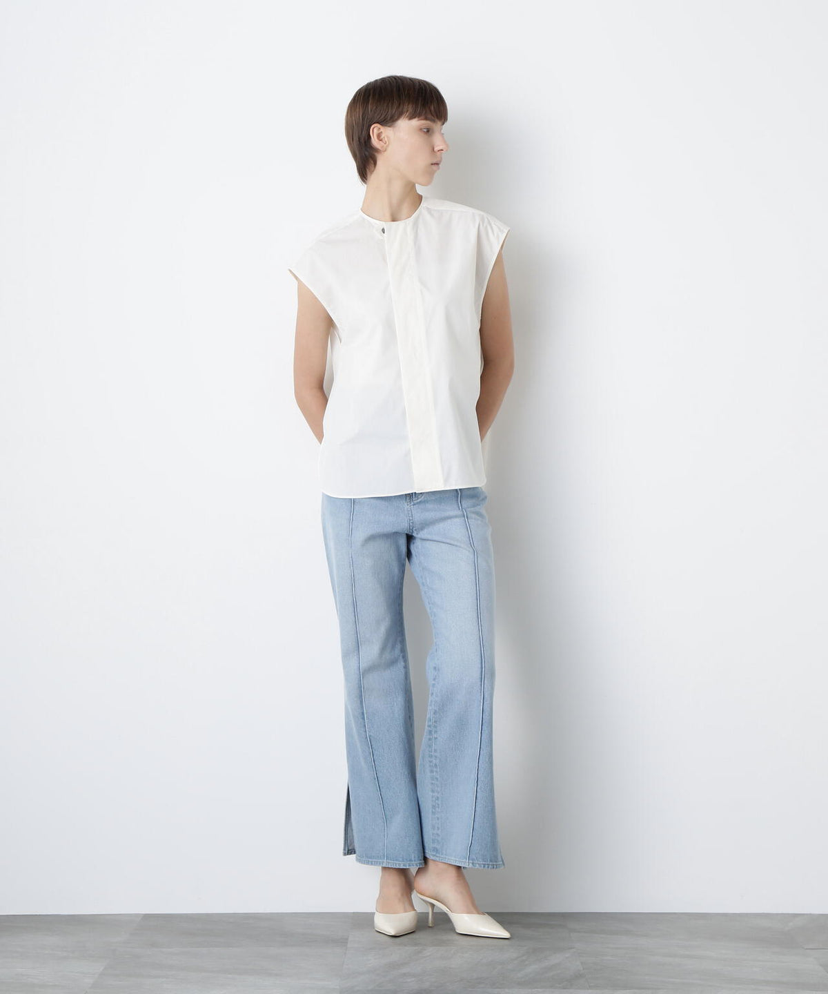 Side Slit Flare Denim