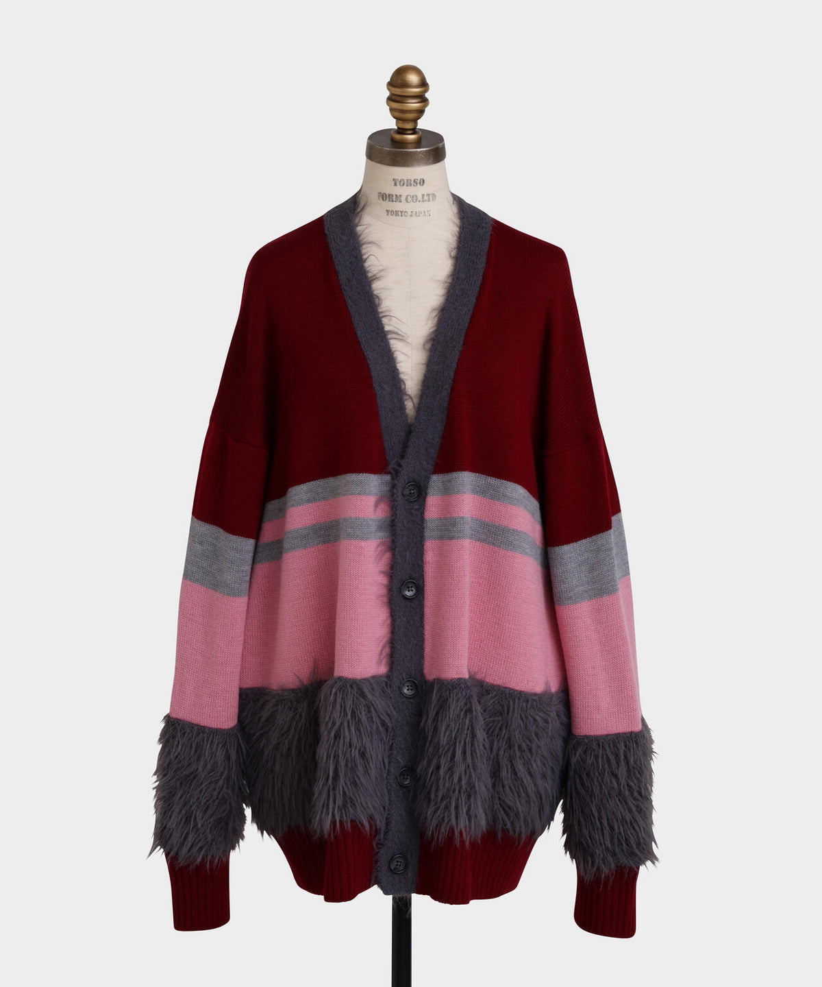 Fluffy Yarn Combi Cardigan