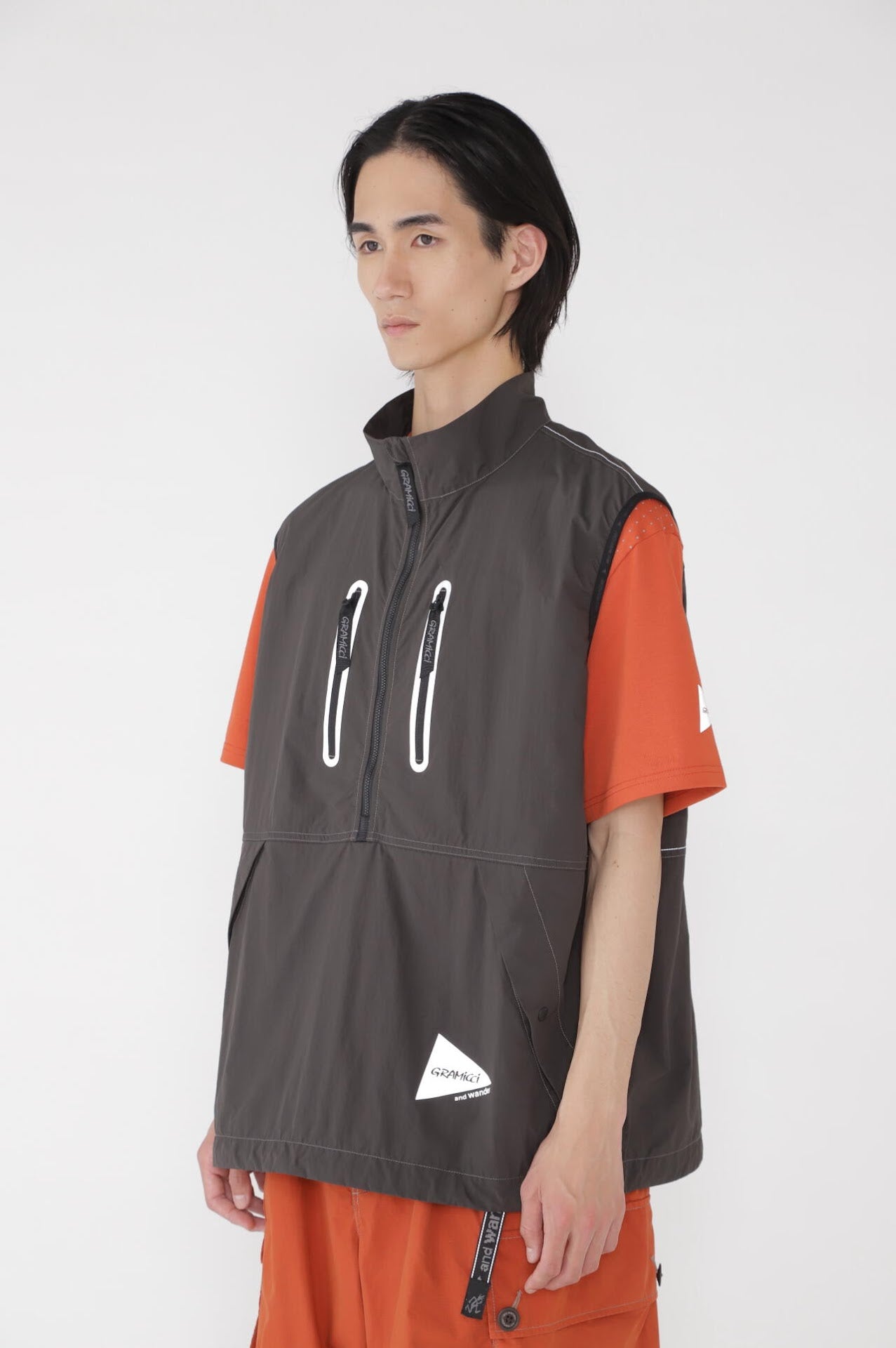 GRAMICCI × and wander brushed nylon vest
