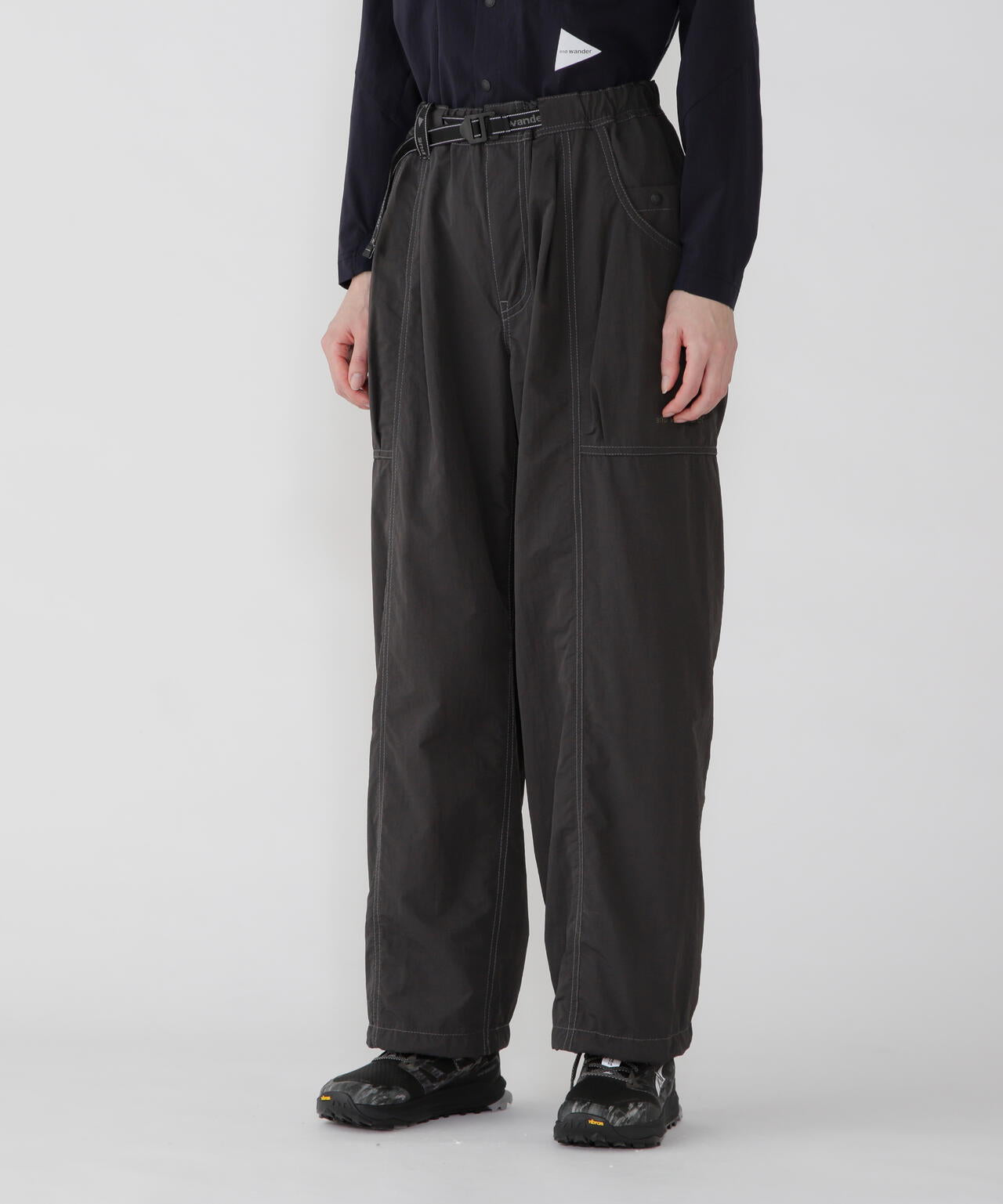 crinkled nylon pants