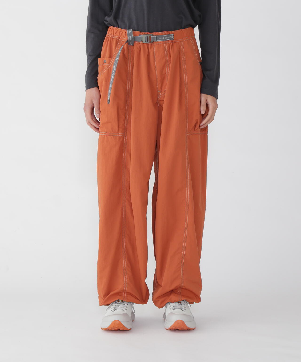 crinkled nylon pants