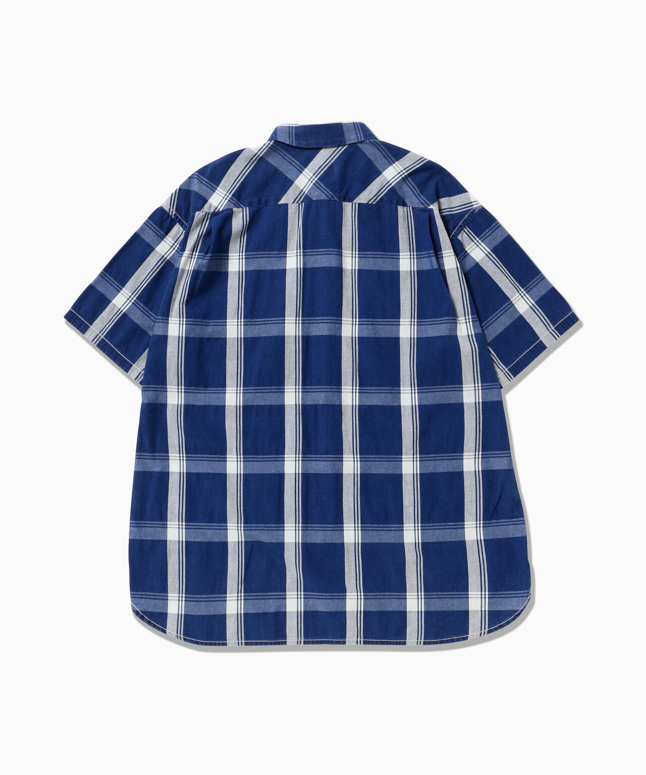 indigo check SS shirt (M)