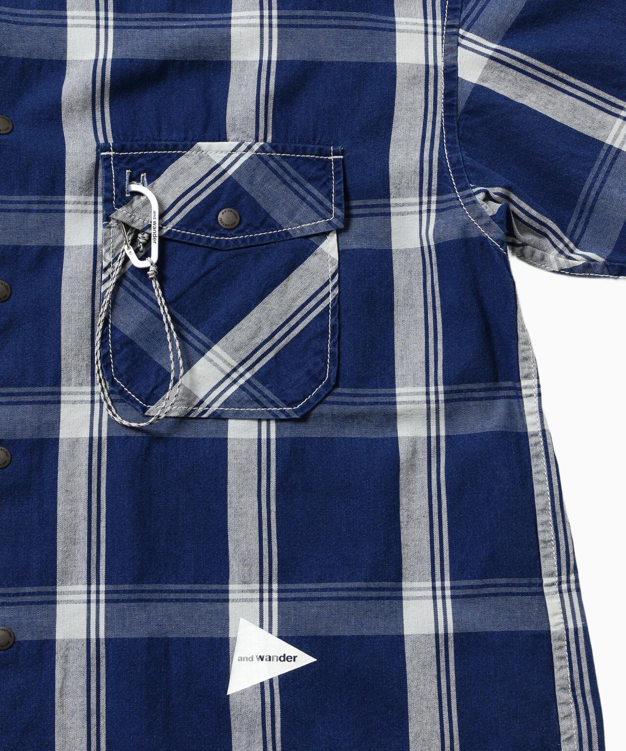 indigo check SS shirt (M)