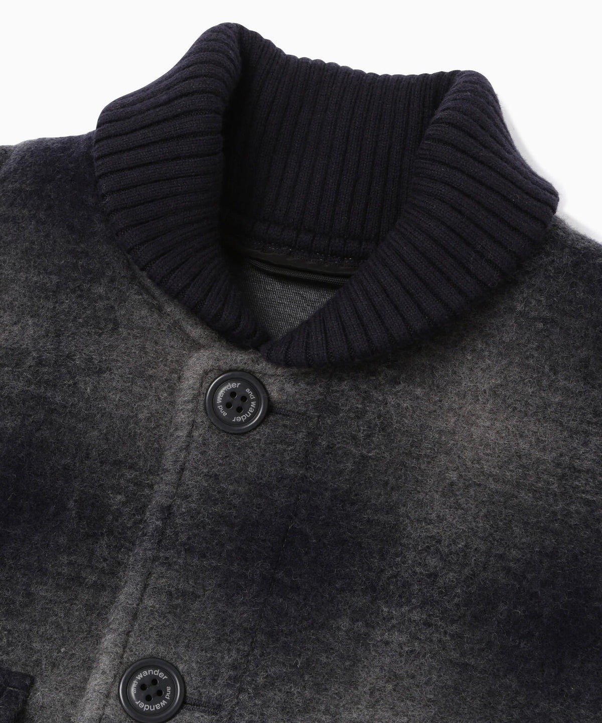 wool shaggy check jacket long | ウール シャギー チェック ロング ジャケット