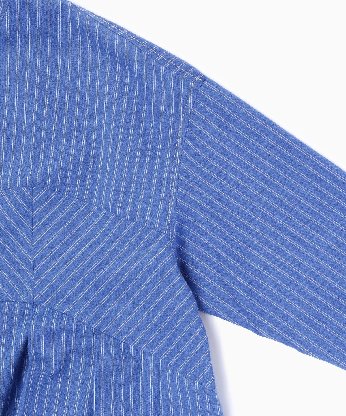 C/W stripe long shirt (W) | コットンウール ストライプ ロングシャツ