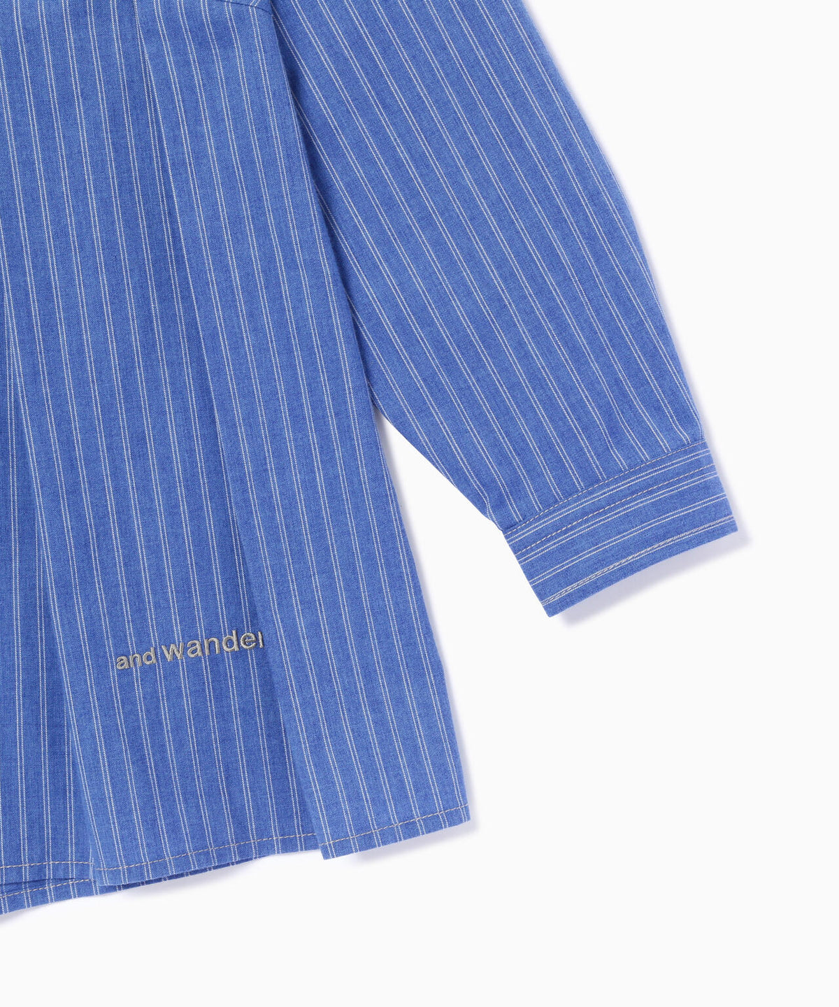 C/W stripe long shirt (W) | コットンウール ストライプ ロングシャツ
