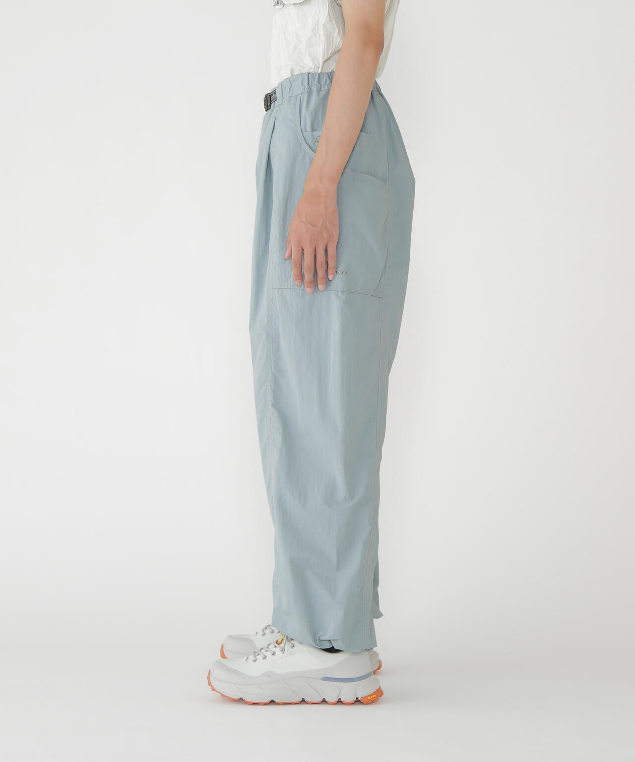 crinkled nylon pants