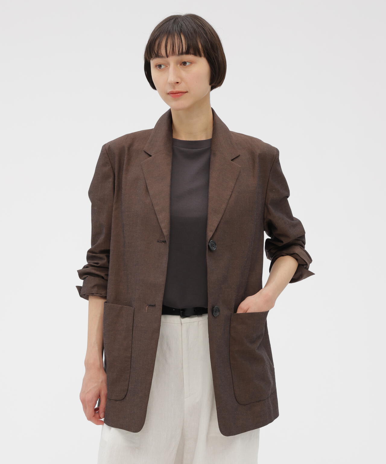COTTON RAMIE CHAMBRAY JACKET