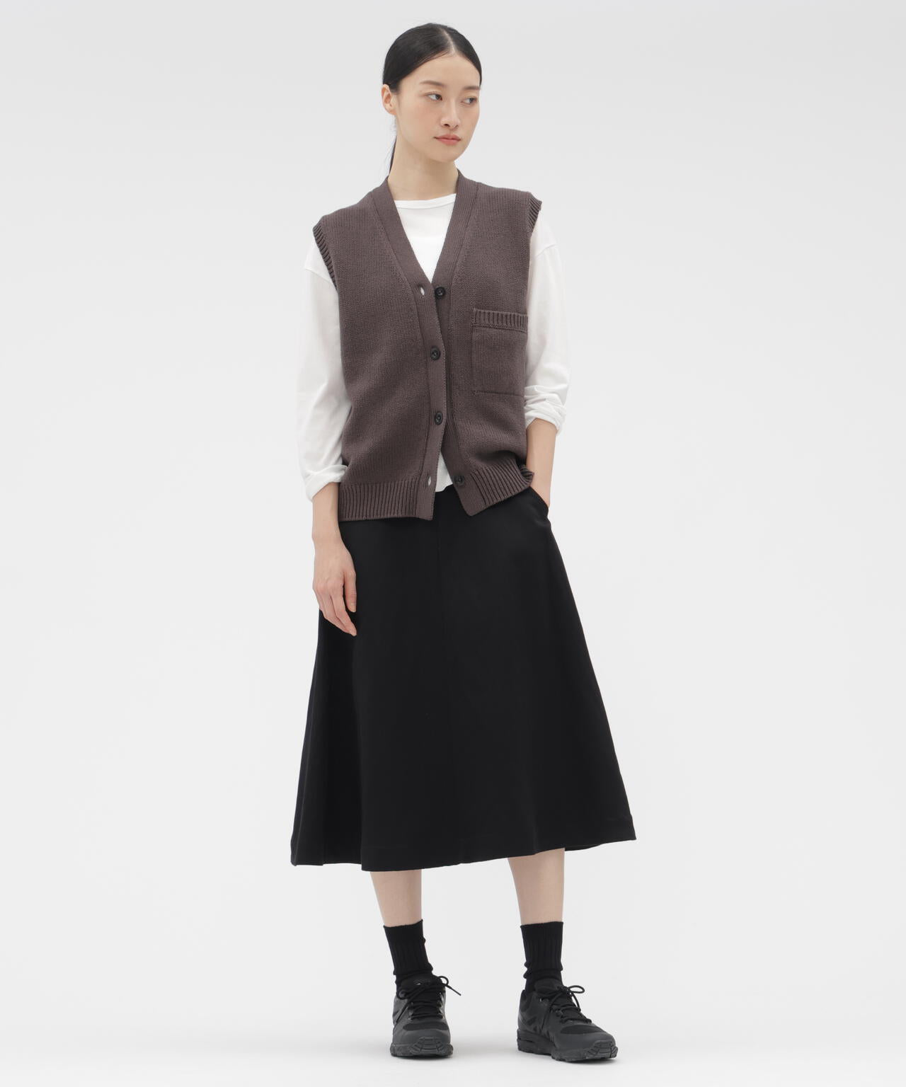 RAYON LINEN TWILL SKIRT