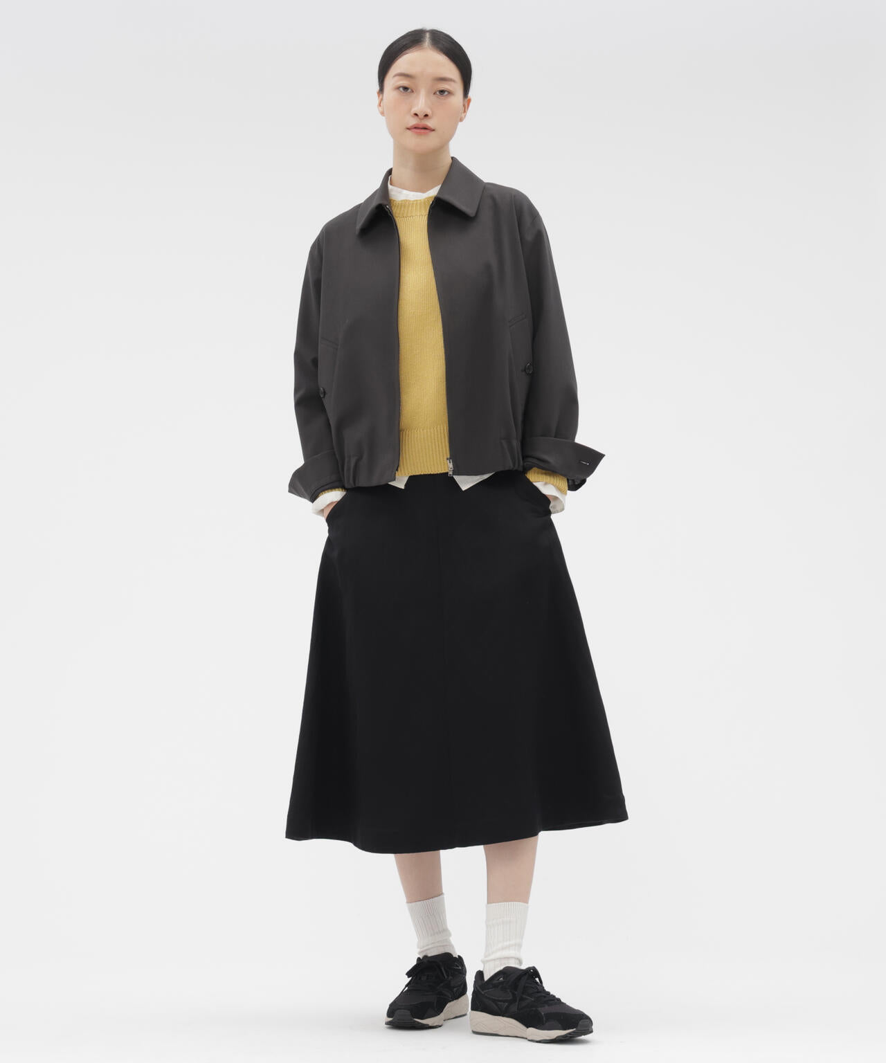 RAYON LINEN TWILL SKIRT