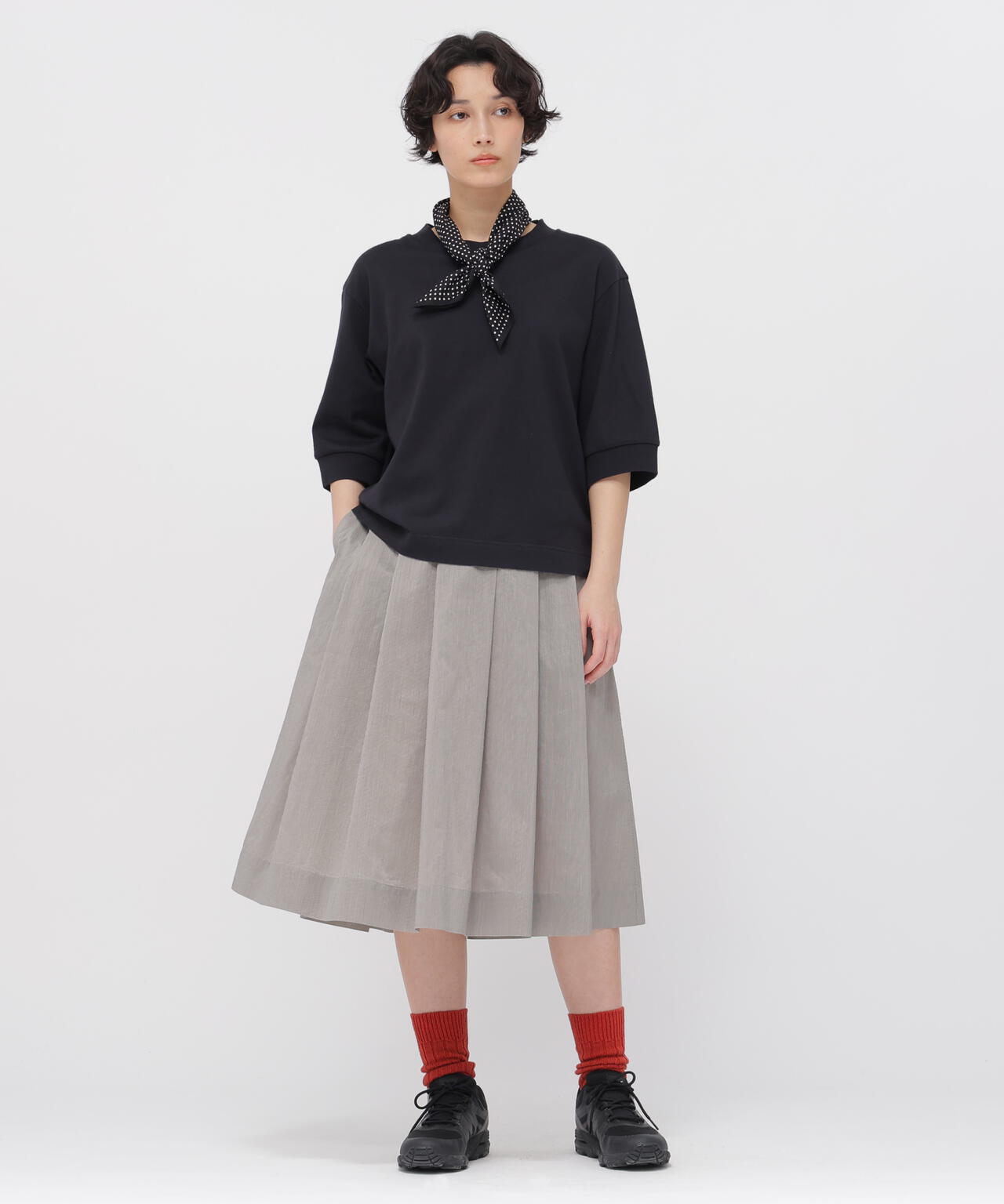 FINE STRIPE COTTON SILK SKIRT