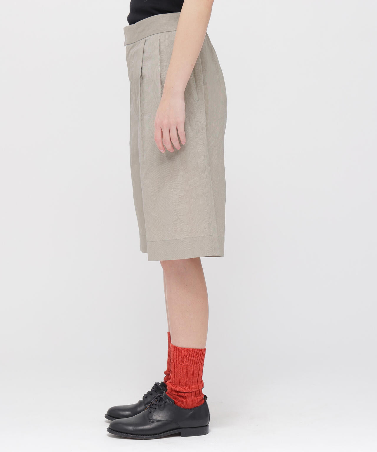 FINE STRIPE COTTON SILK TROUSERS