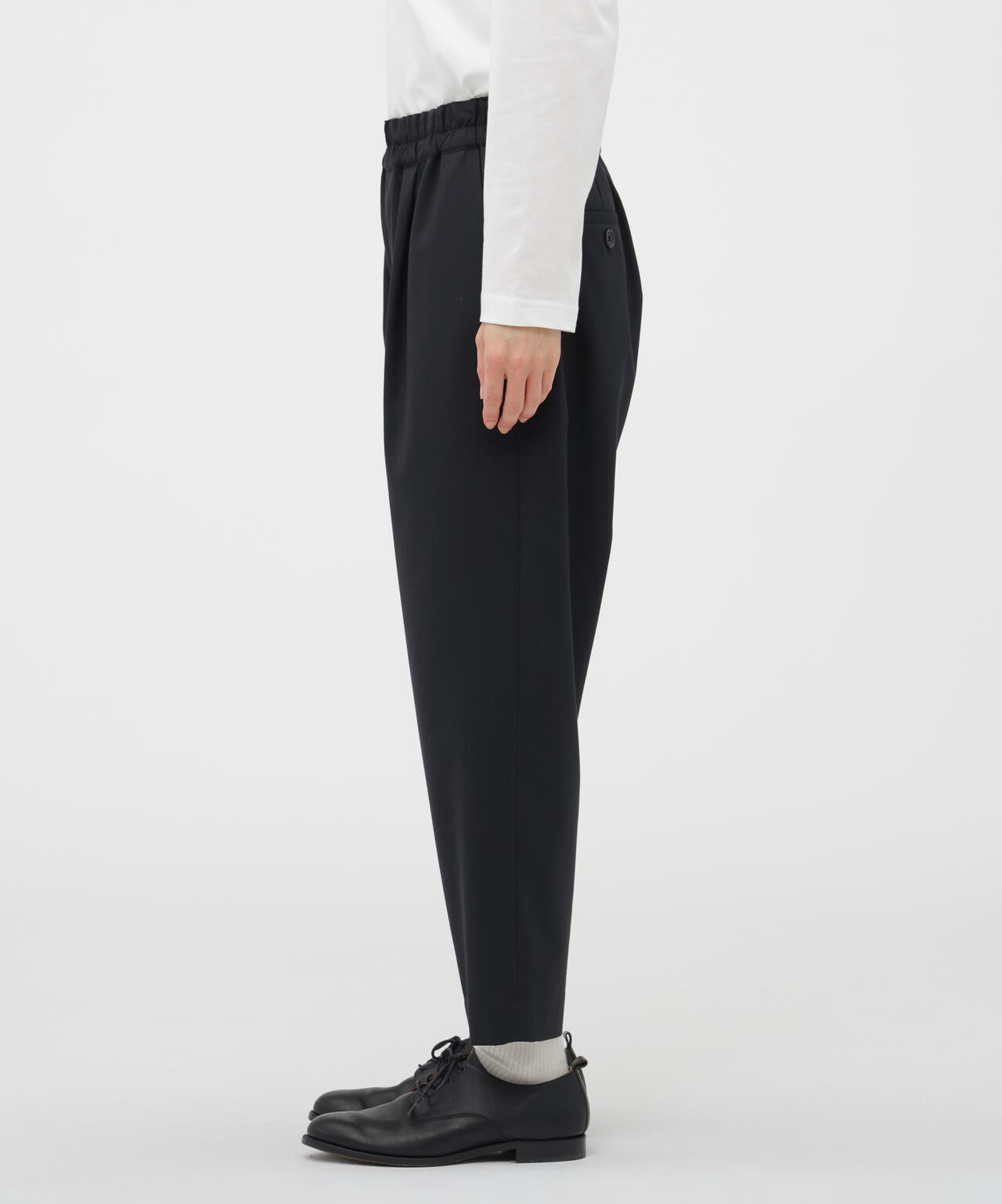 WORSTED WOOL POPLIN TROUSERS