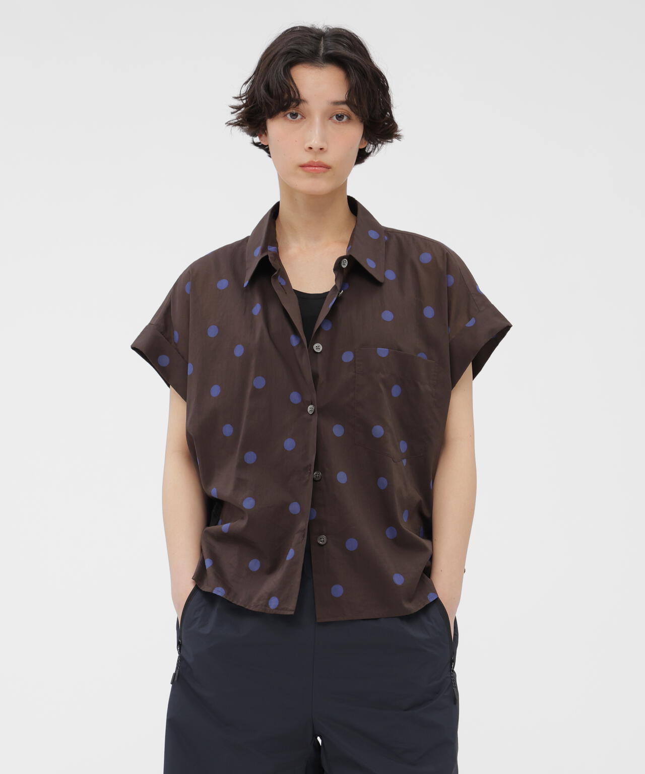 POLKA DOT COTTON POPLIN SHIRT