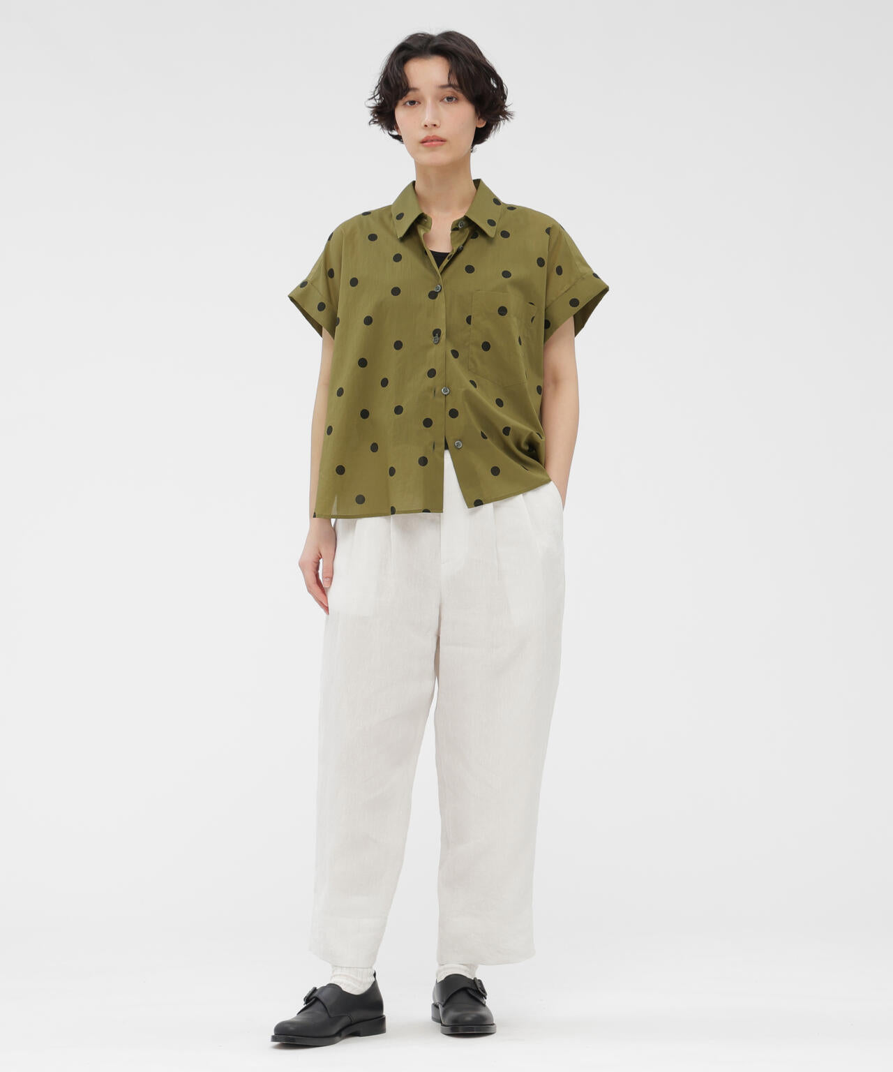 POLKA DOT COTTON POPLIN SHIRT