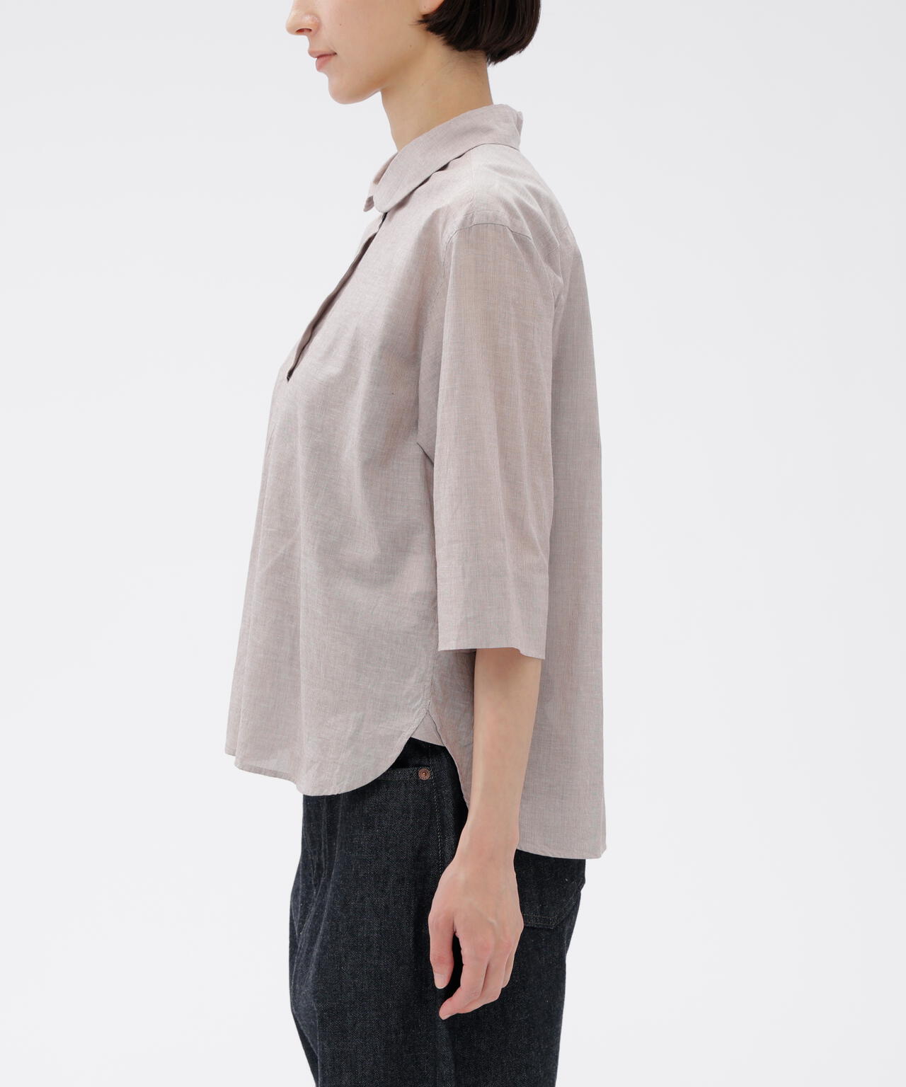 HAIRLINE STRIPE COTTON LINEN SHIRT
