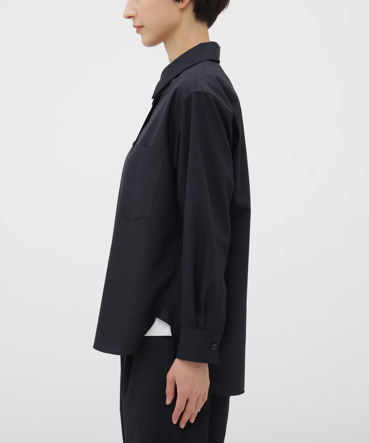 WORSTED WOOL POPLIN SHIRT