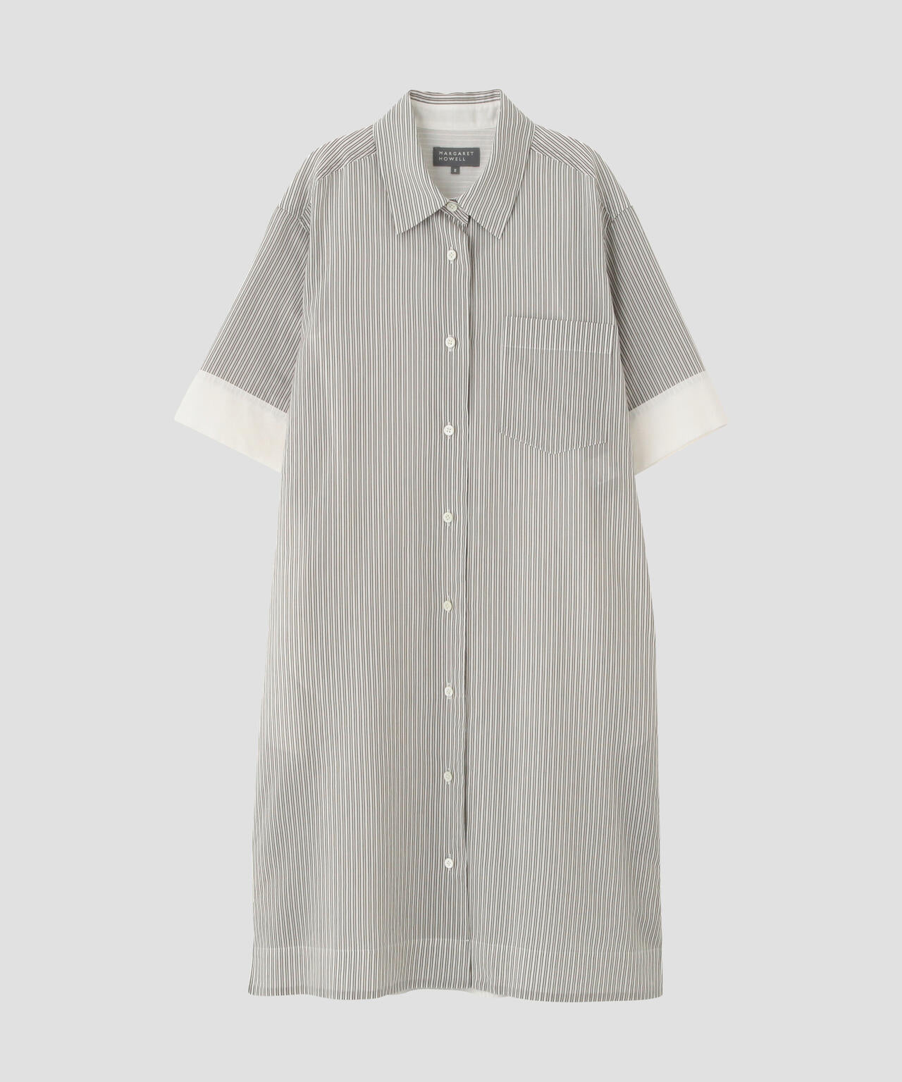 DOUBLE STRIPE COTTON SILK DRESS