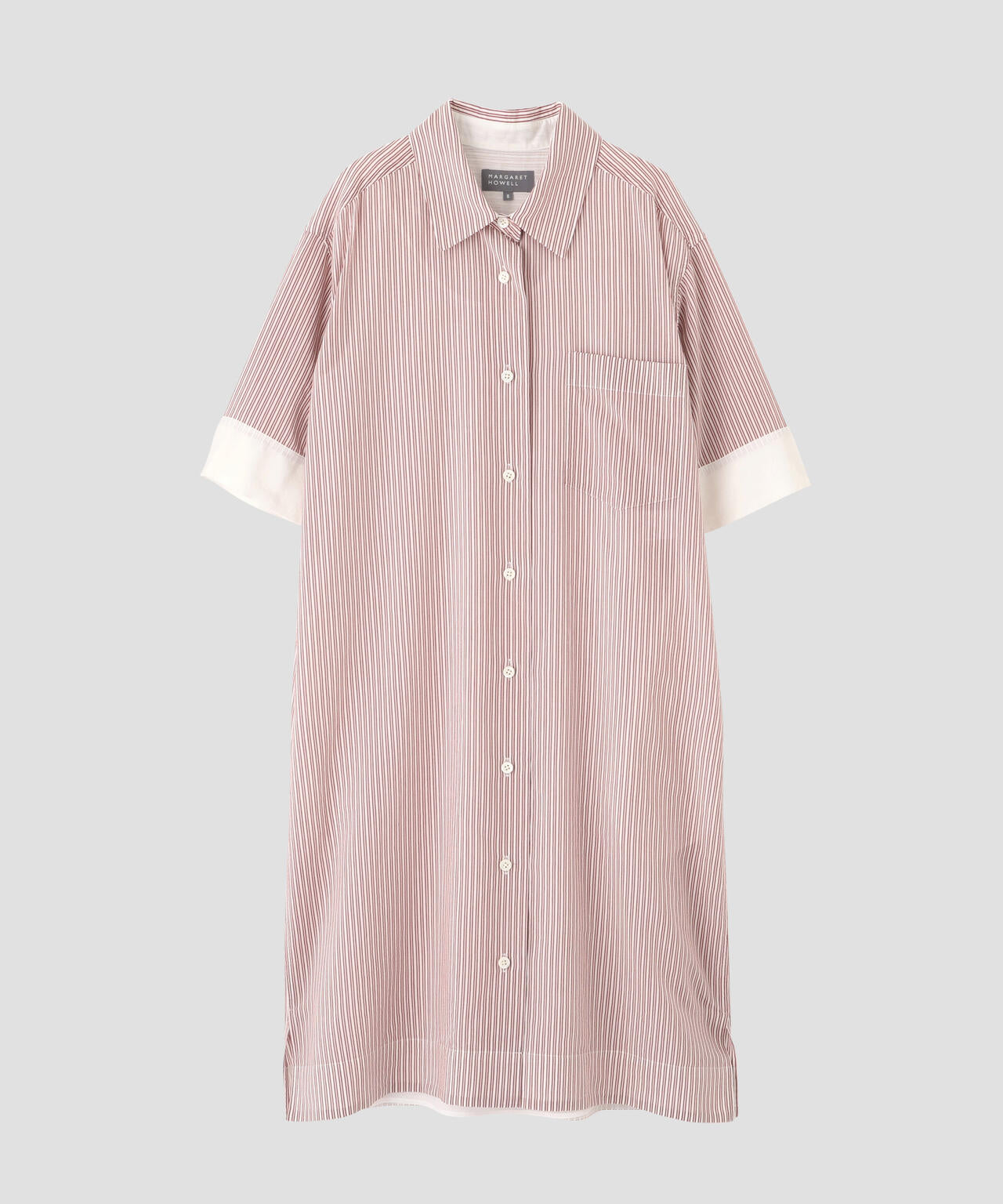 DOUBLE STRIPE COTTON SILK DRESS