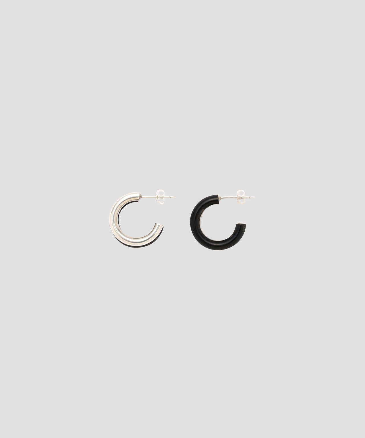 miriam renshaw ISSENDO HORN AND SILVER TWIN HOOP EARRING