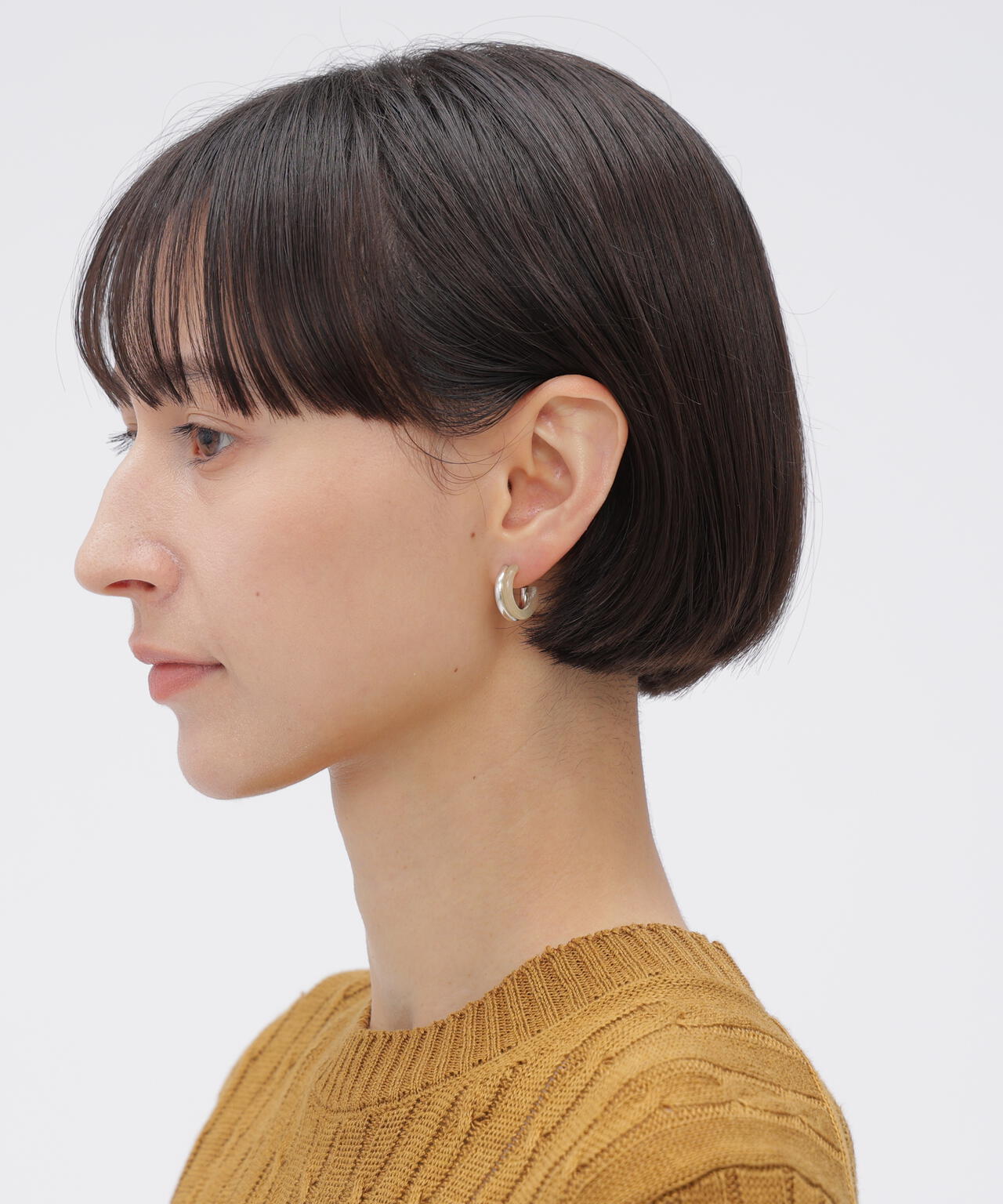 miriam renshaw ISSENDO HORN AND SILVER TWIN HOOP EARRING