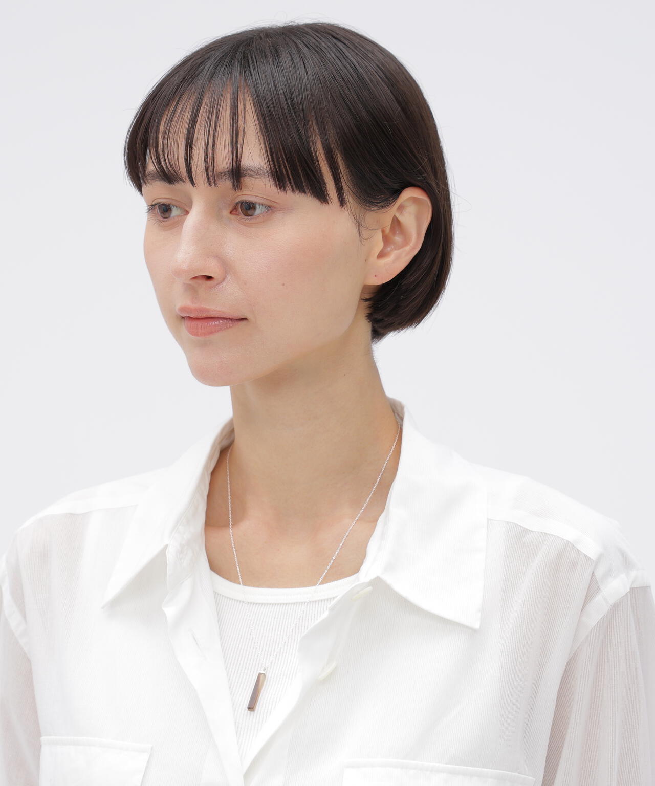 miriam renshaw ISSENDO HORN AND SILVER RECTANGULAR NECKLACE