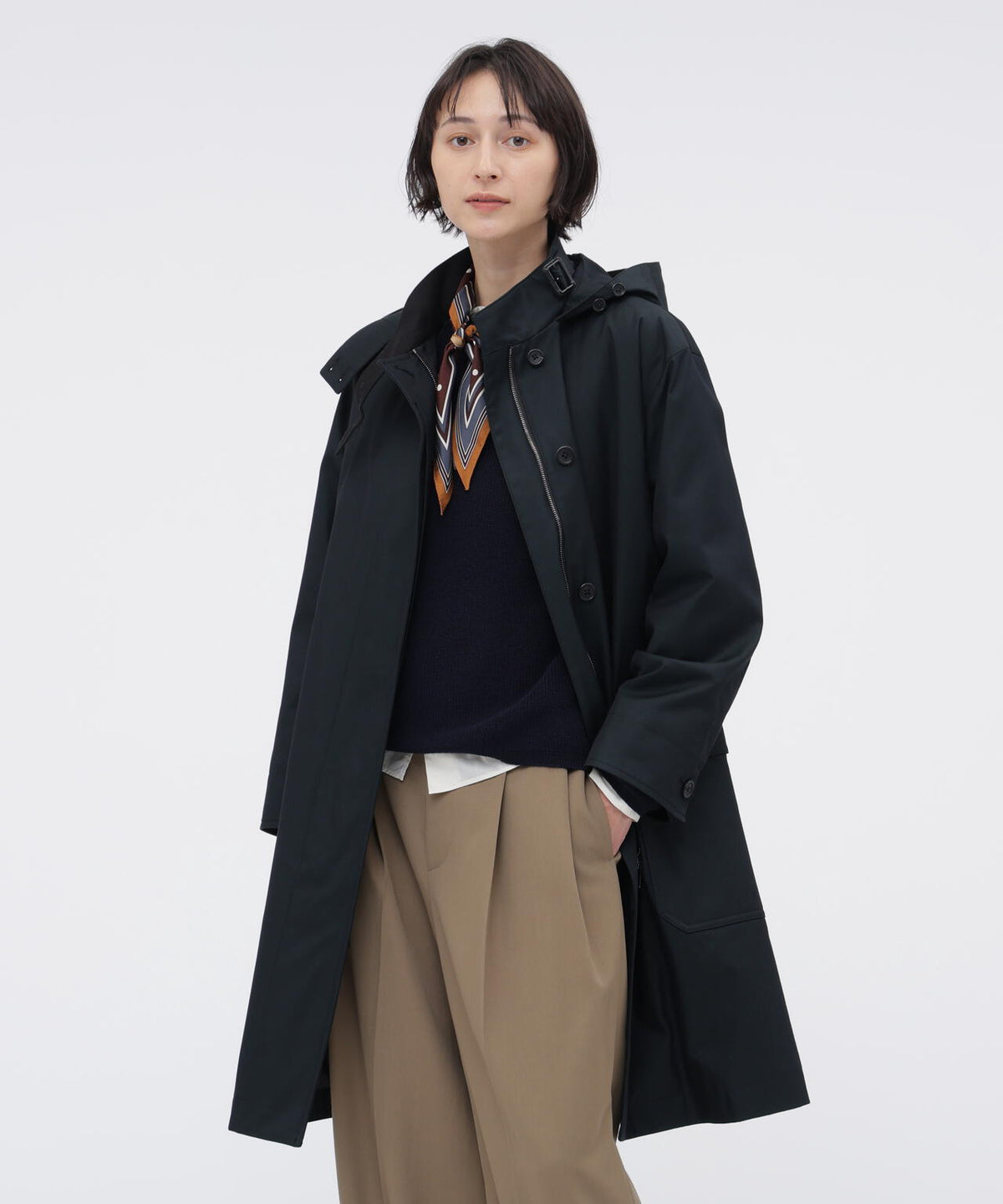 COTTON NYLON GABARDINE COAT