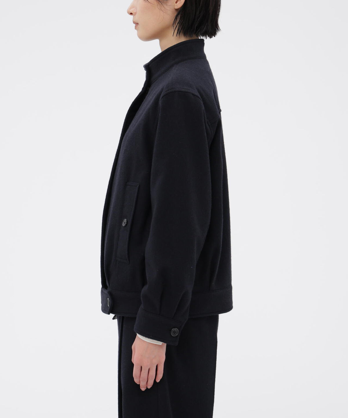 MILLED WOOL TWILL BLOUSON