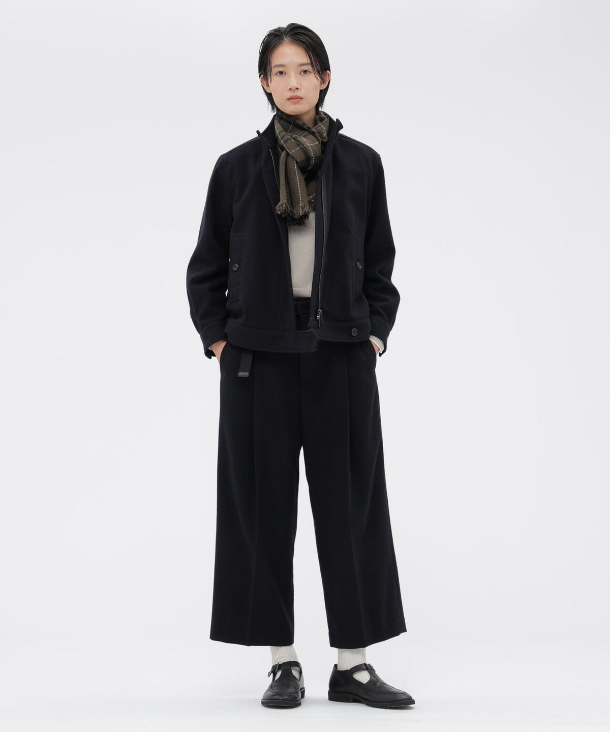 MILLED WOOL TWILL BLOUSON