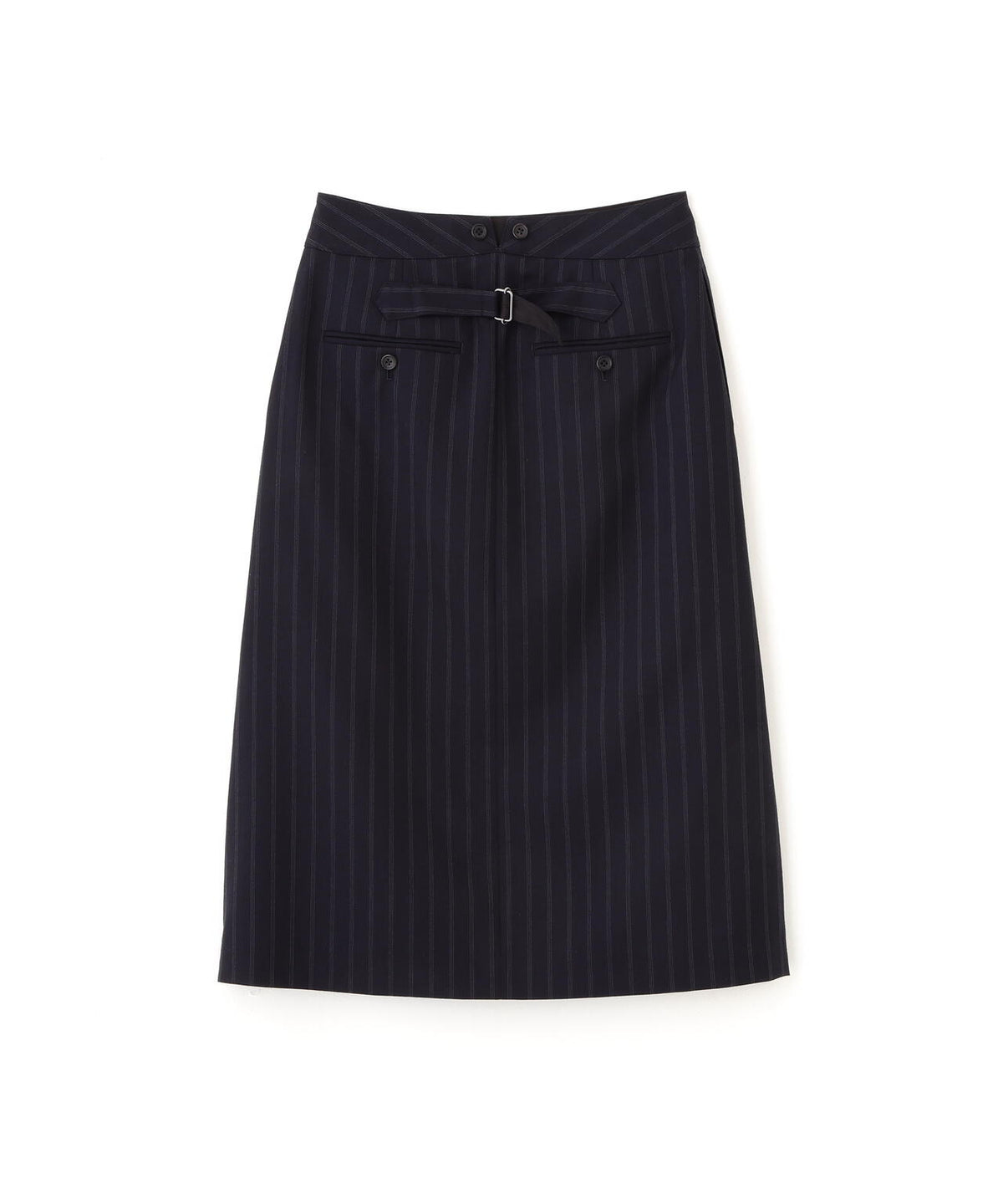 WIDE STRIPE WOOL SKIRT