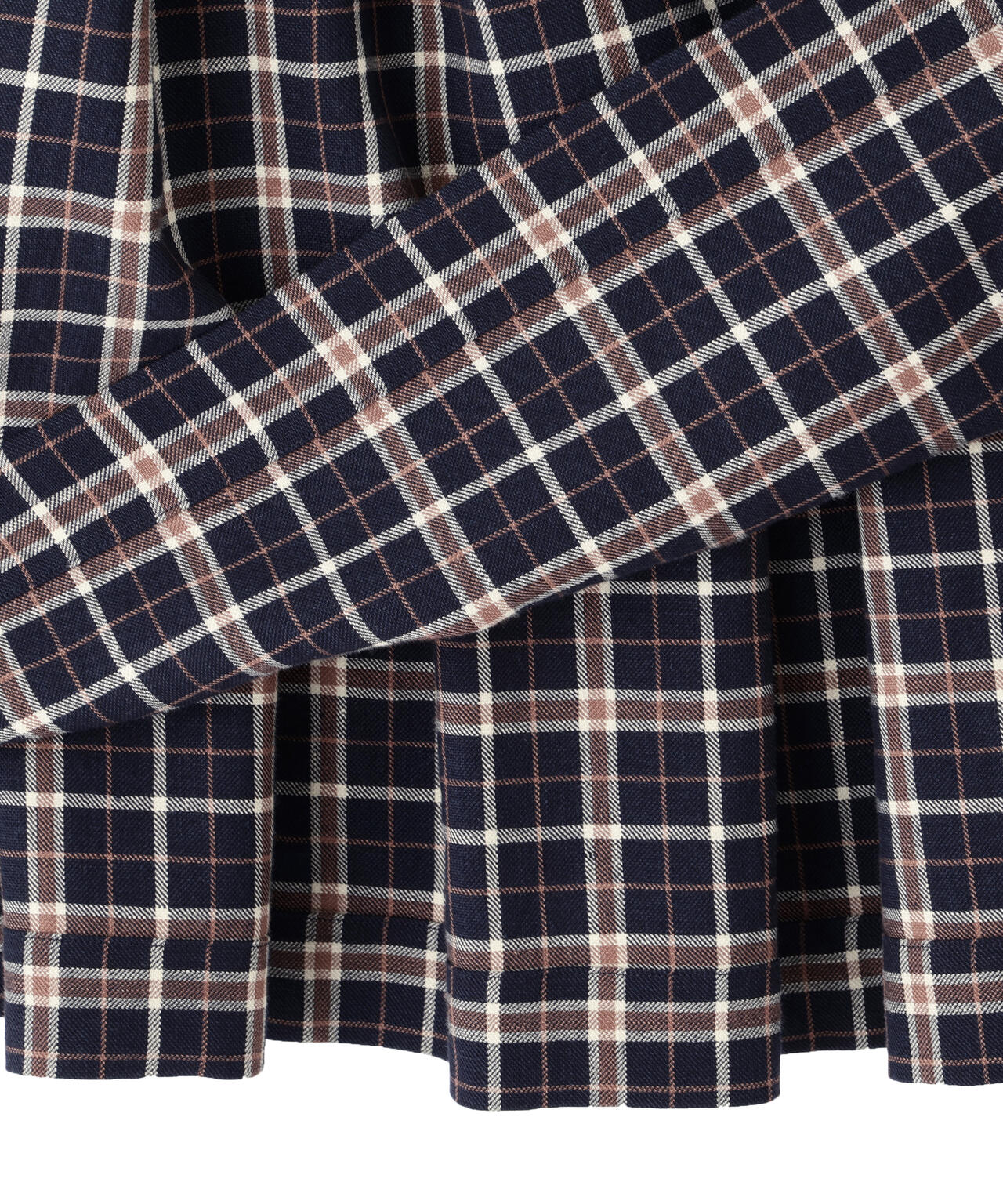 WOOL LINEN CHECK SKIRT