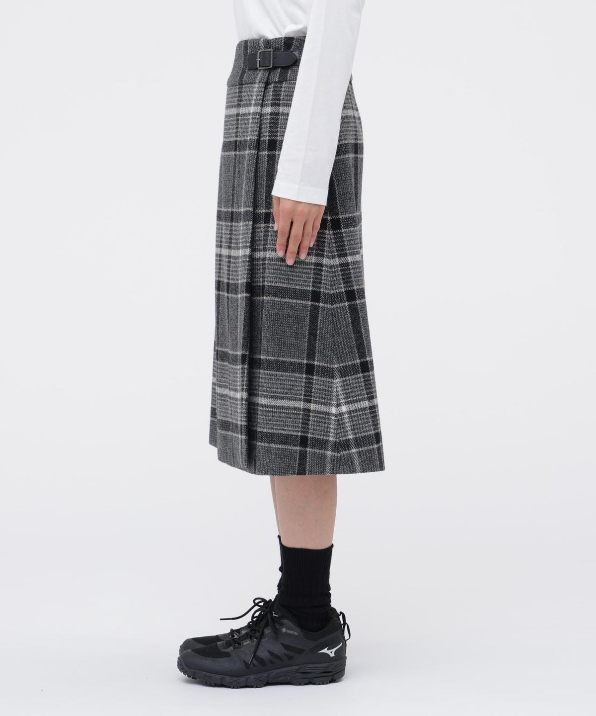 LARGE CHECK WOOL SKIRT