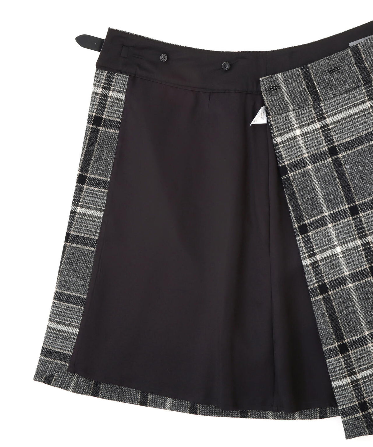 LARGE CHECK WOOL SKIRT