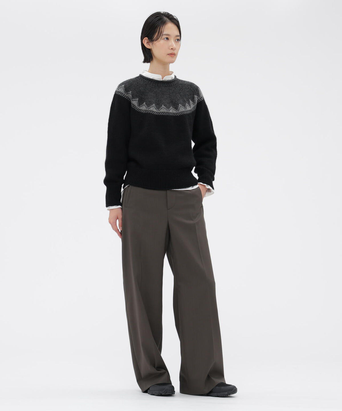 WASHABLE WOOL PLAINWEAVE TROUSERS