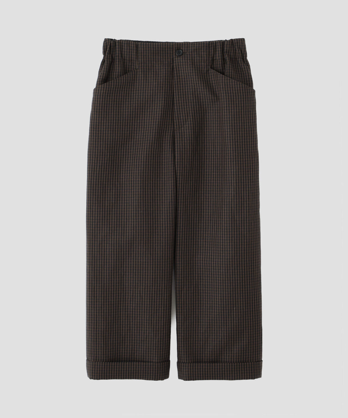 LINEN WOOL GINGHAM TROUSERS