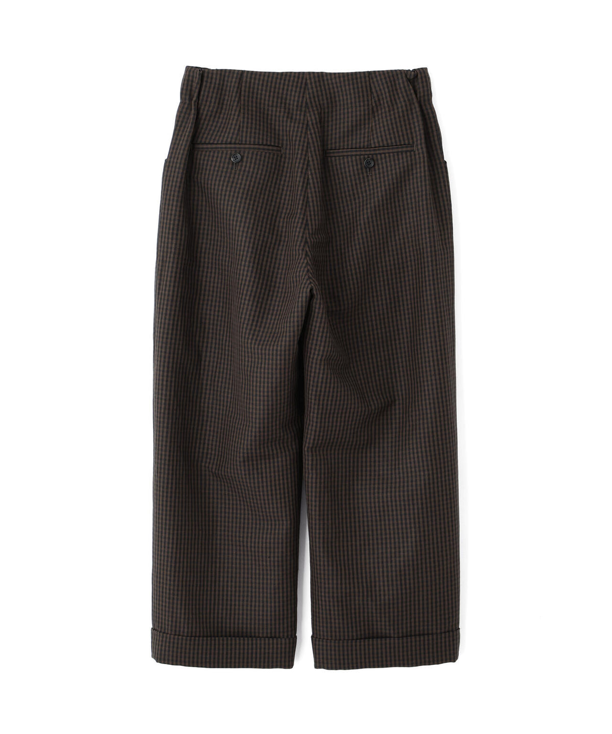 LINEN WOOL GINGHAM TROUSERS