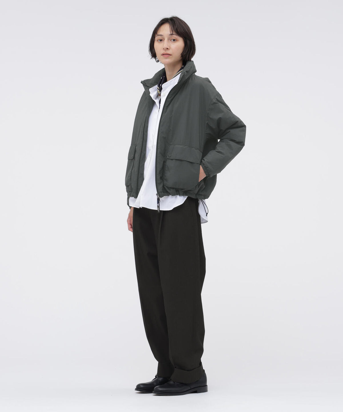 WOOL COTTON TWILL TROUSERS