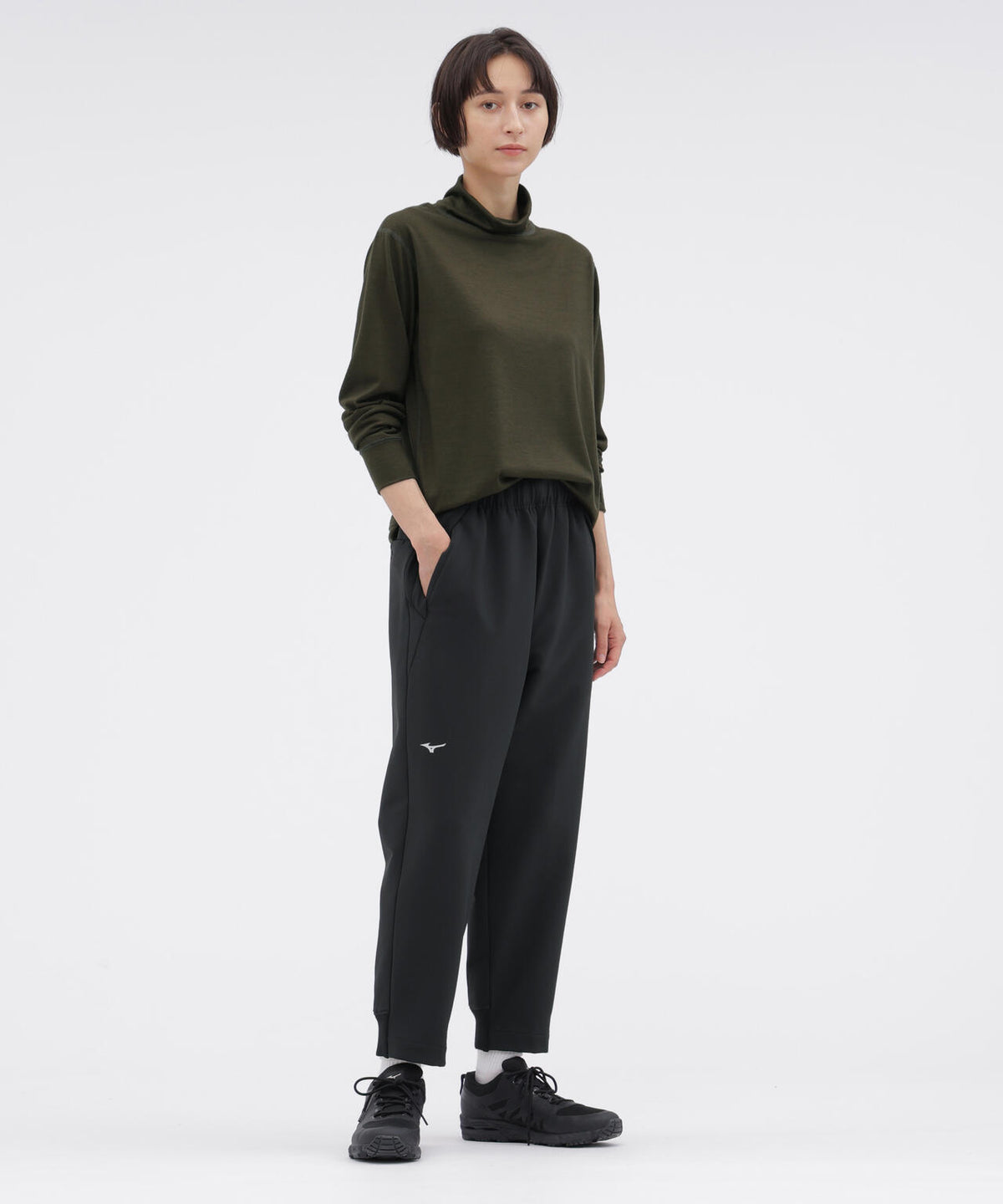 B/T BRUSHED BACK STRETCH POPLIN TROUSERS