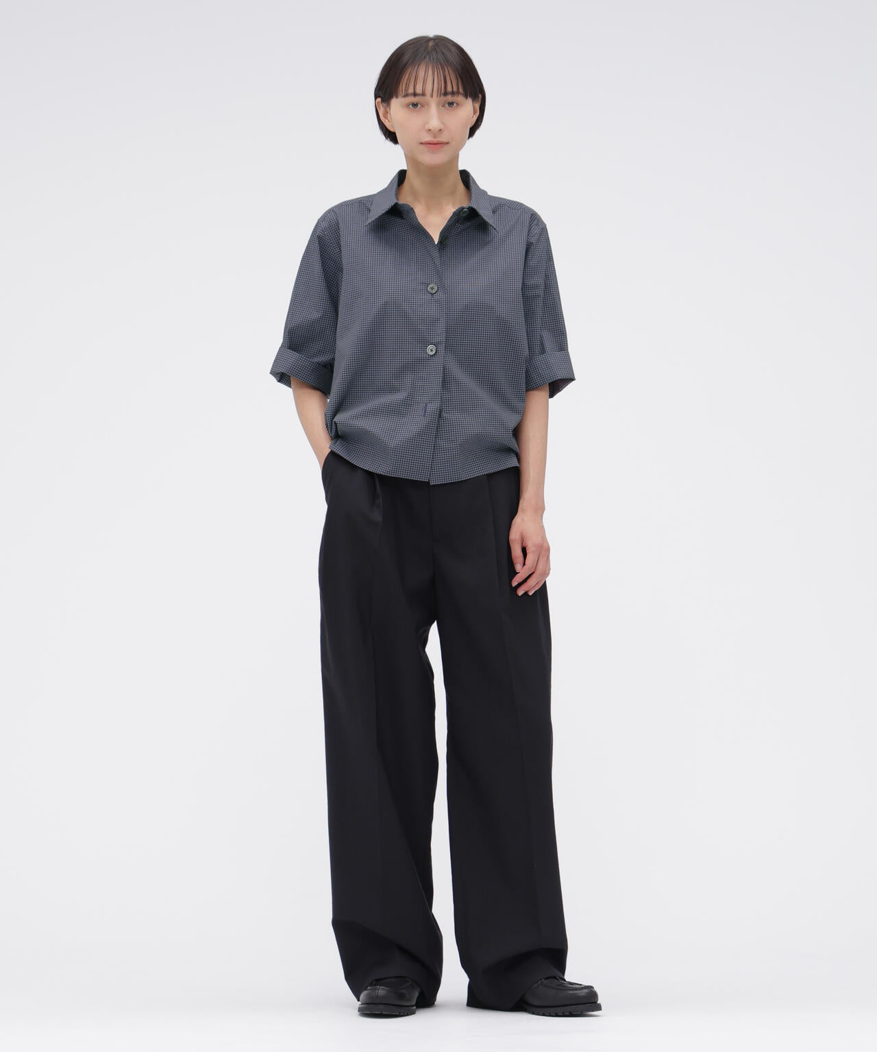 COTTON LINEN GINGHAM SHIRT