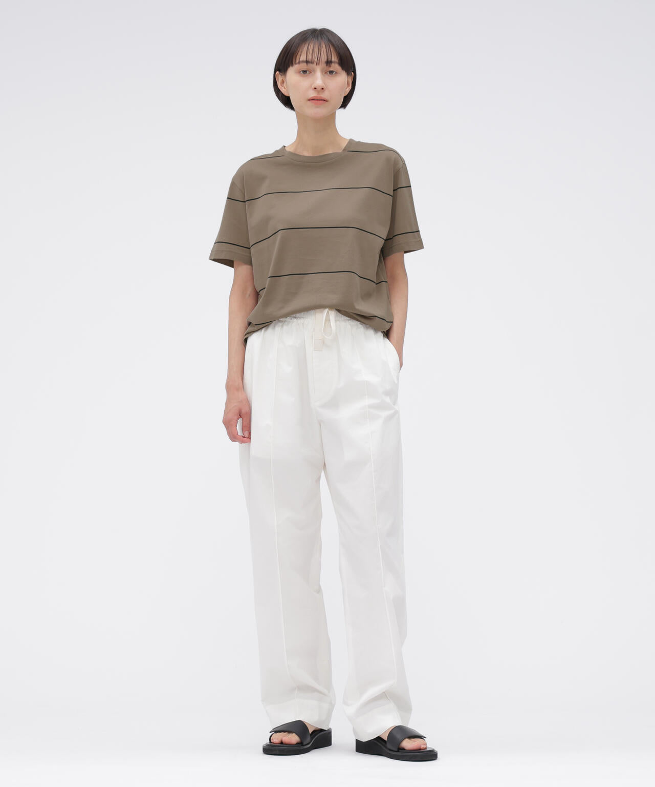 FINE COTTON STRIPE JERSEY TOP