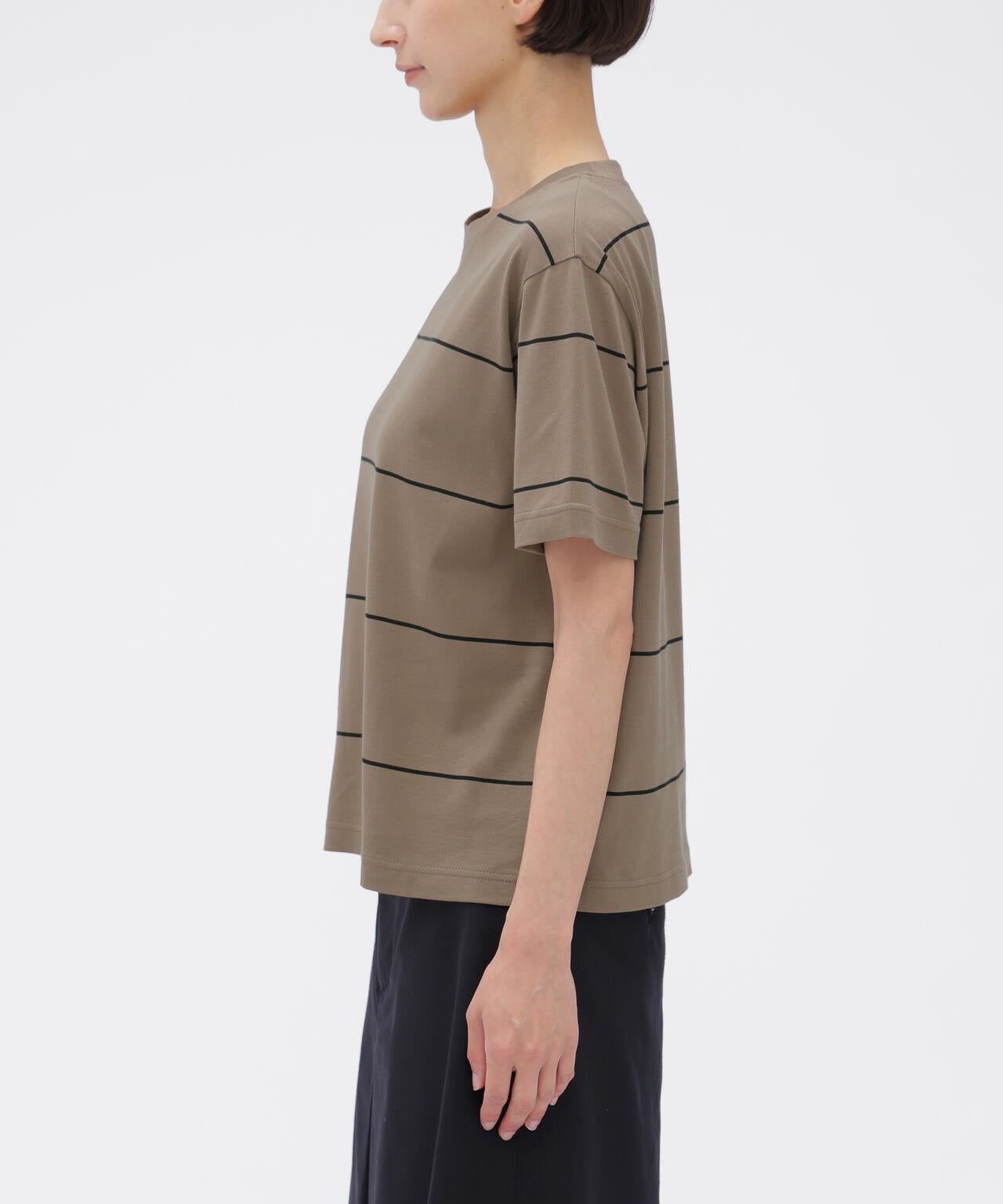 FINE COTTON STRIPE JERSEY TOP