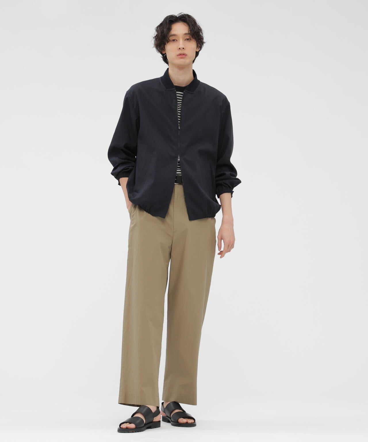 LINEN WOOL SILK PLAINWEAVE BLOUSON