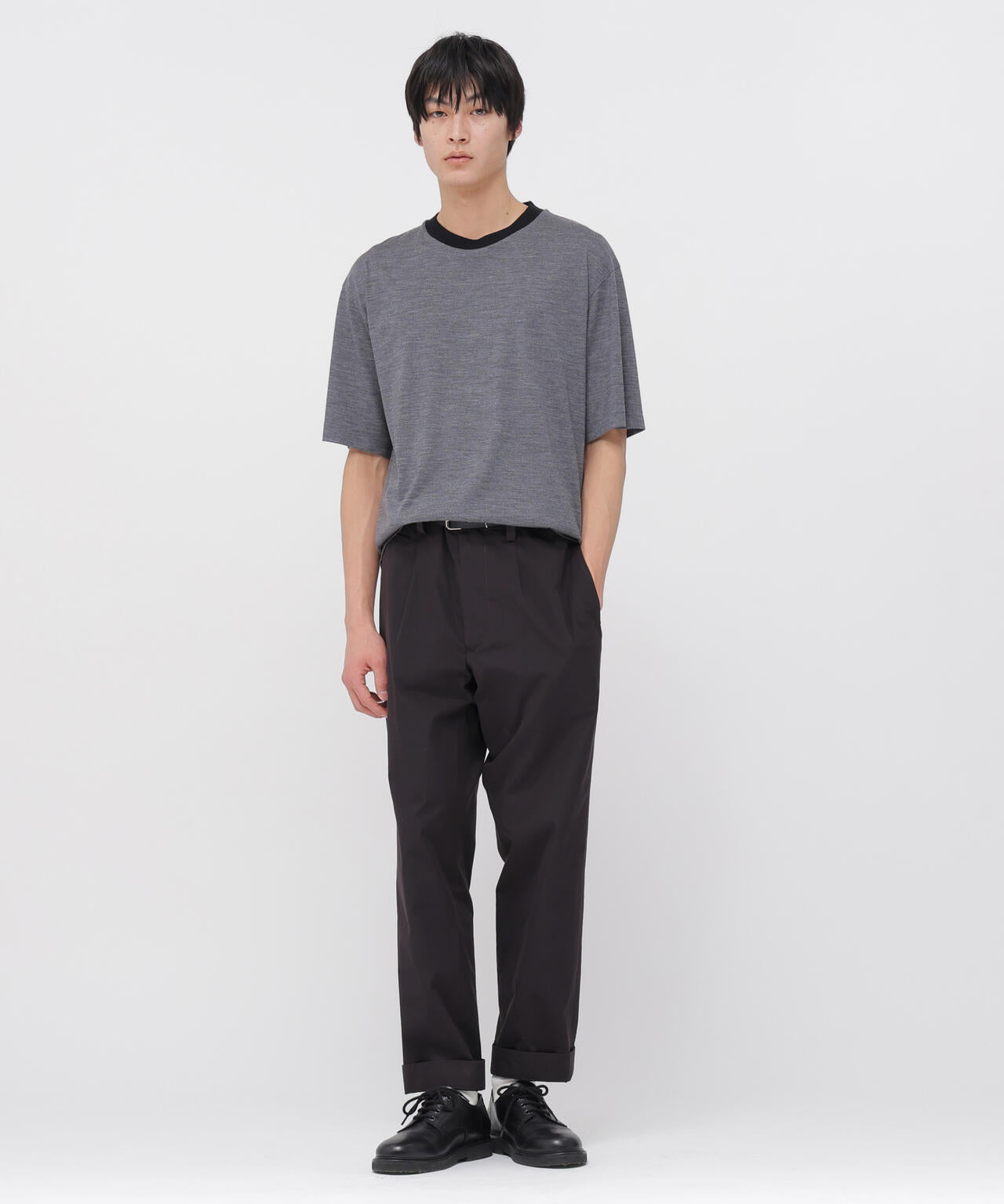 COTTON SILK PLAINWEAVE TROUSERS