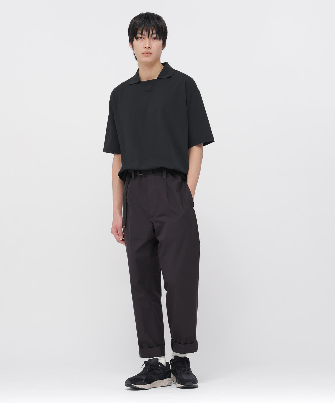 COTTON SILK PLAINWEAVE TROUSERS