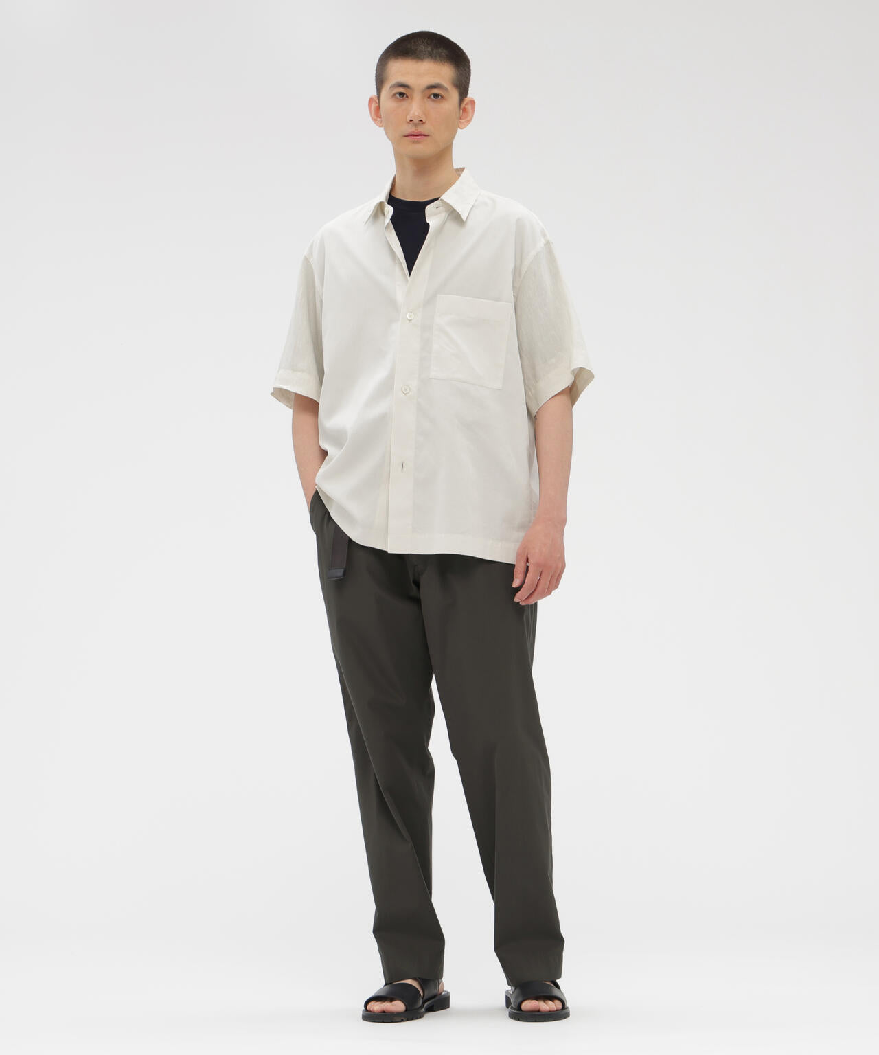 FINE COTTON PLAINWEAVE TROUSERS